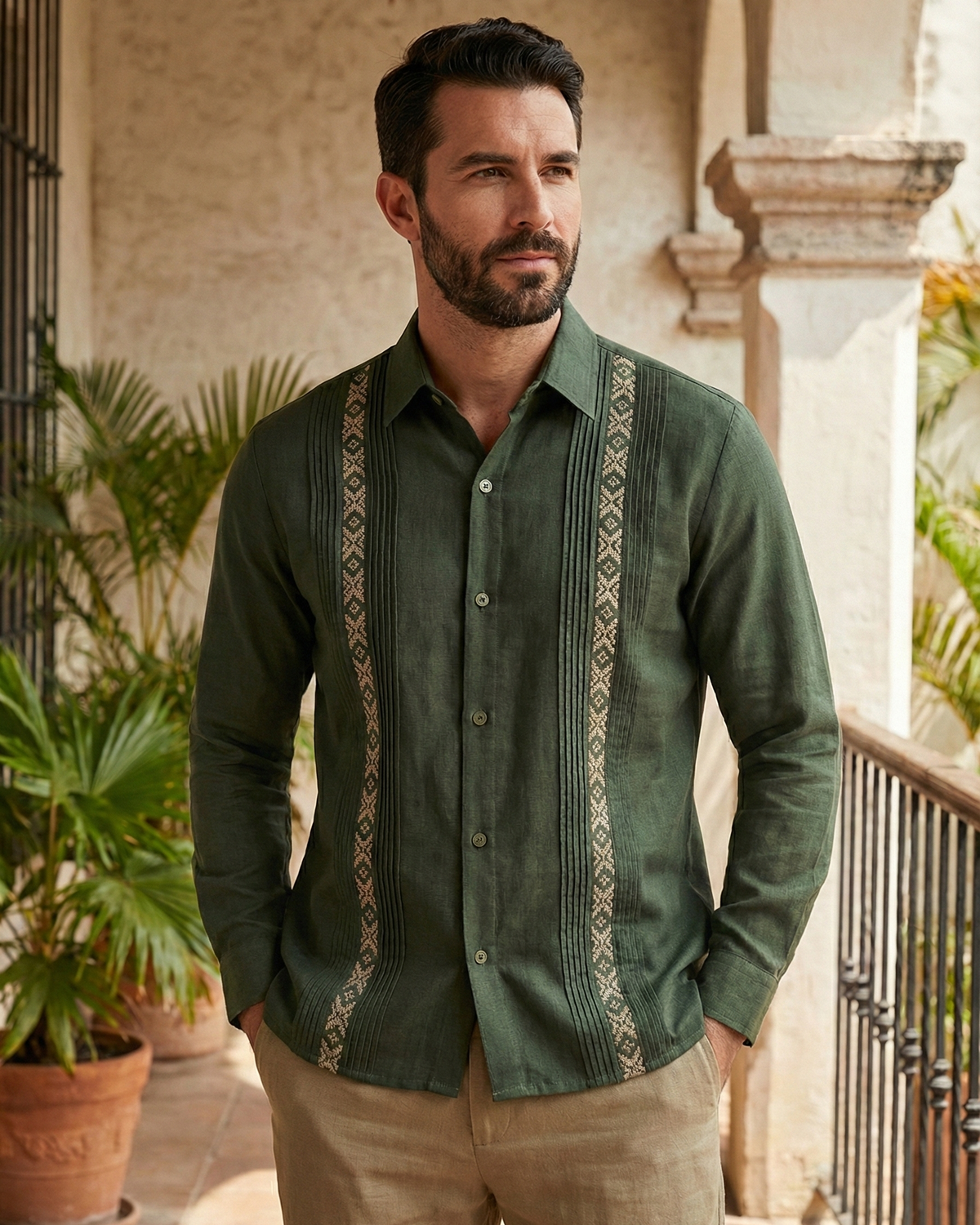 Guayabera Figo Oliva